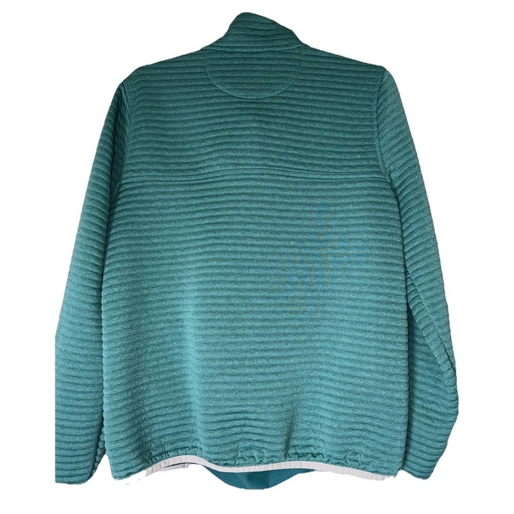 L.L. Bean Women's Small Petite Green Airlight Knit 1/4 Snap Pullover - Picture 3 of 7